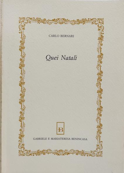 Quei Natali - Carlo Bernari - copertina
