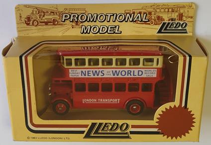 Lledo Promotional Model AEC Regent Bus News of the World Diecast
