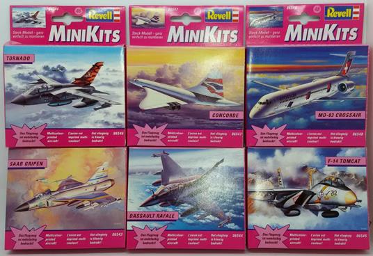 Revell Mini Kits Lotto 6 Modellini Gripen Tomcat Concorde Crossair