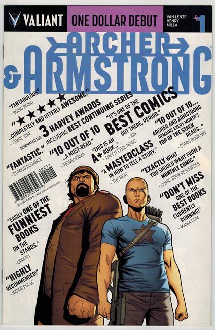 One Dollar Debut Archer and Armstrong No. 1 Valiant 2014 VF - copertina