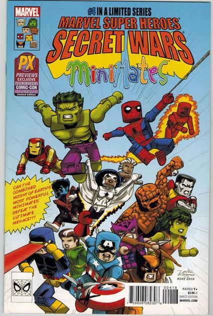 Secret Wars 4 Mini Mates Variant Cover Marvel Comics 2015 VF - copertina