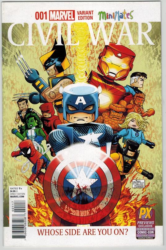 Civil War 1 Mini Mates Variant Cover Marvel Comics 2015 VF - copertina