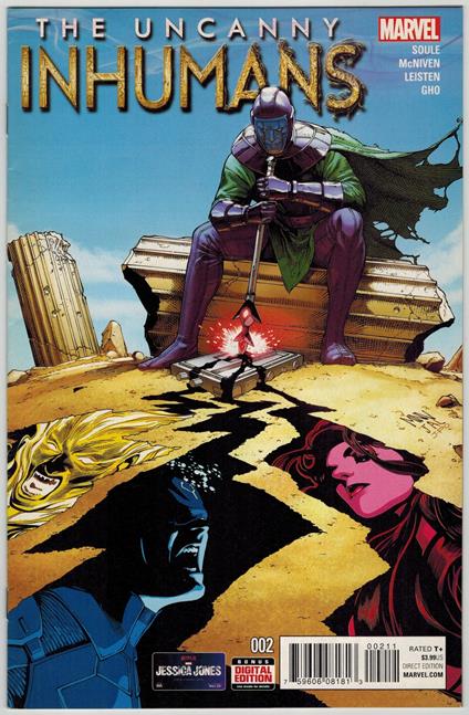 Uncanny Inhumans 2 Marvel Comics 2016 VF Steve McNiven Cover - copertina