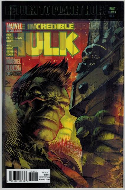 Incredible Hulk n. 709 Lenticular Homage Variant Marvel Comics 2017 VF - copertina