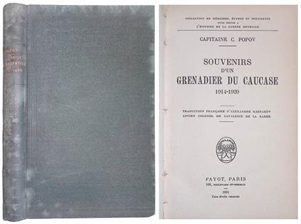 Souvenirs d'un grenadier du Caucase 1914-1920 - copertina