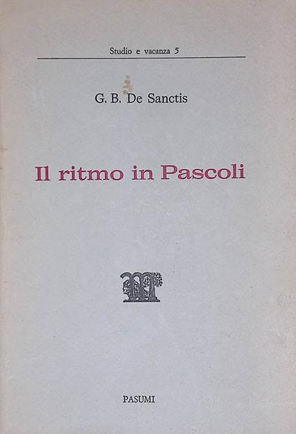 Il ritmo in Pascoli - copertina