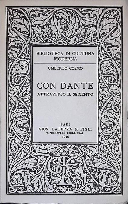 Con Dante attraverso il Seicento - Umberto Cosmo - copertina