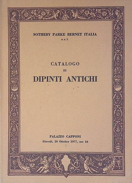 Catalogo di dipinti antichi - copertina