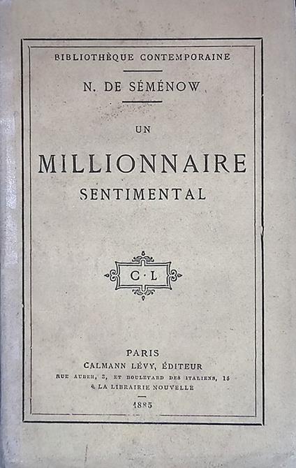 Un millionnaire sentimental - copertina