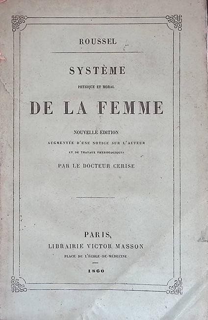 Systéme physique et moral de la femme - copertina