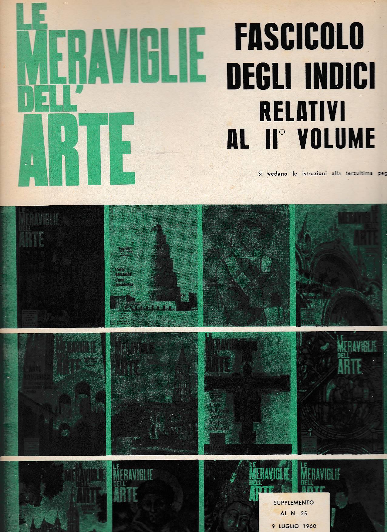 Le meraviglie dell’arte. Fascicolo degli indici relativi al II volume. Supplemento al n. 25