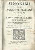 Sinonimi ed aggiunti italiani - Con un Trattato de’ Sinonimi, ed Aggiunti, e delle Similitudini - copertina