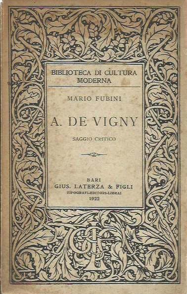 Alfred De Vigny. Saggio critico