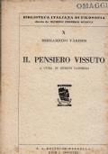 Il Pensiero Vissuto - Bernardino Varisco - copertina