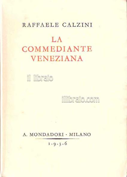 La commediante veneziana - copertina