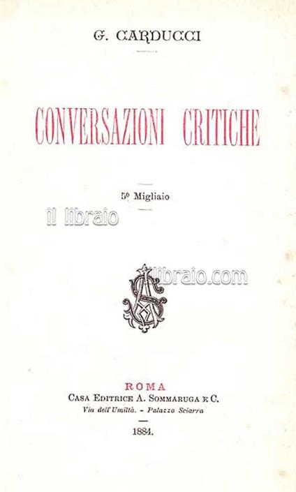 Conversazioni critiche - copertina