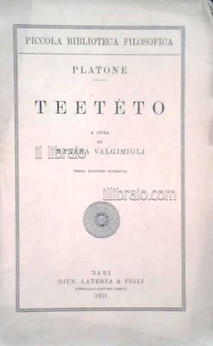 Teeteto - Platone - copertina