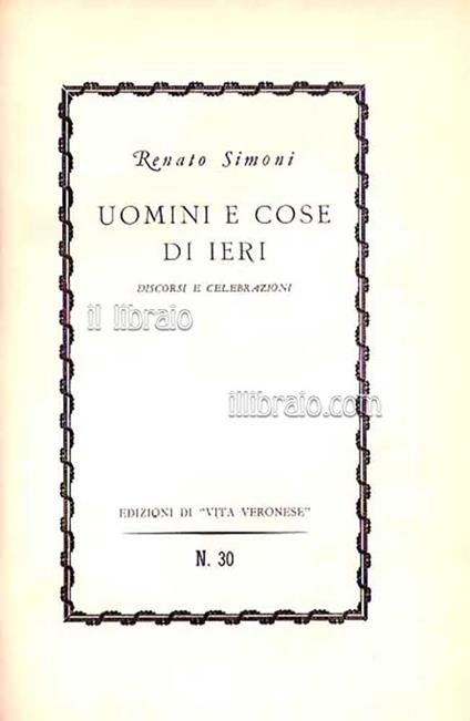 Uomini e cose di ieri - copertina