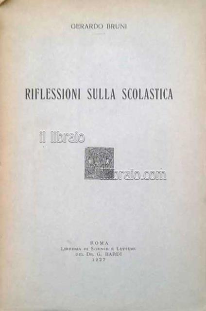 Riflessioni sulla scolastica - copertina