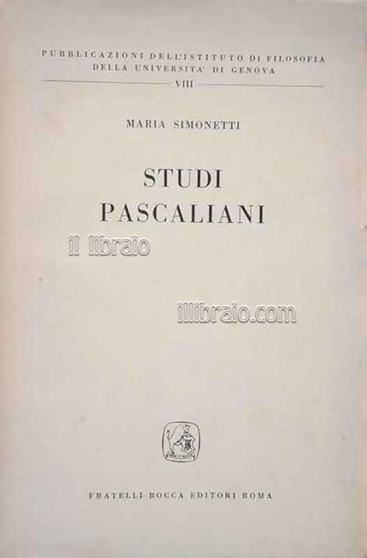 Studi pascaliani - copertina