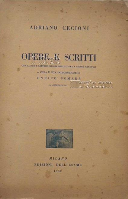 Opere e scritti - copertina