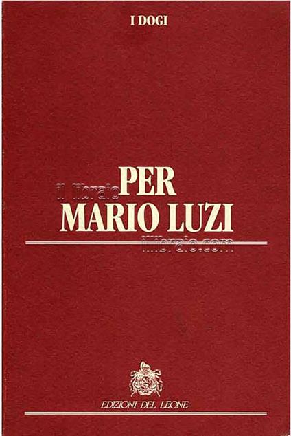 Per Mario Luzi - copertina
