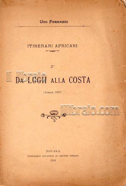 Itinerari africani - I: da Lugh alla costa (aprile 1897) - copertina