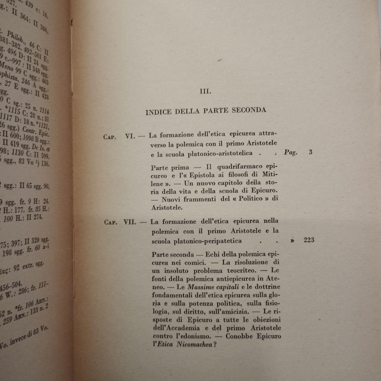 L' Aristotele perduto e la formazione filosofica di Epicuro. Parte seconda