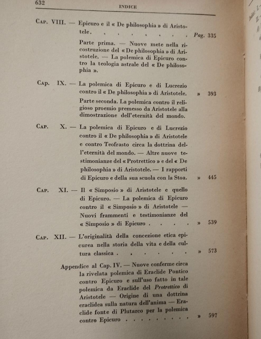 L' Aristotele perduto e la formazione filosofica di Epicuro. Parte seconda