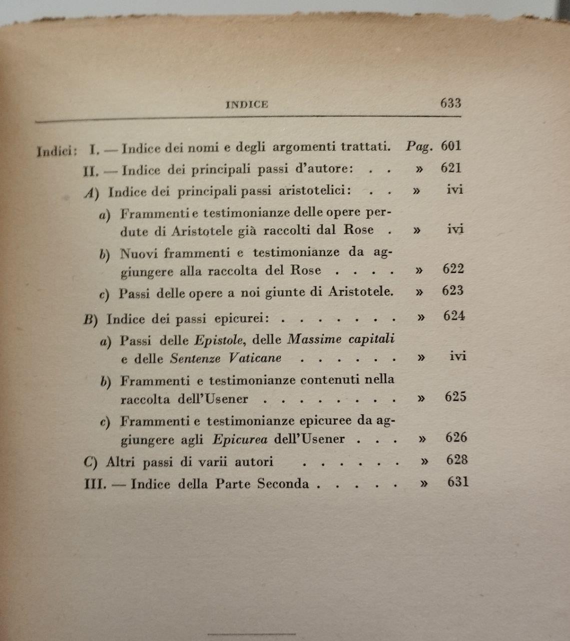 L' Aristotele perduto e la formazione filosofica di Epicuro. Parte seconda