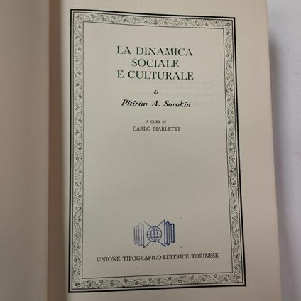 La dinamica sociale e culturale - Pitirim A. Sorokin - copertina