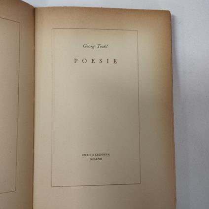 Poesie - Georg Trakl - copertina