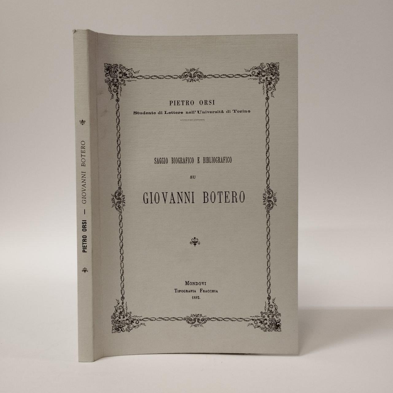 Saggio biografico e bibliografico su Giovanni Botero