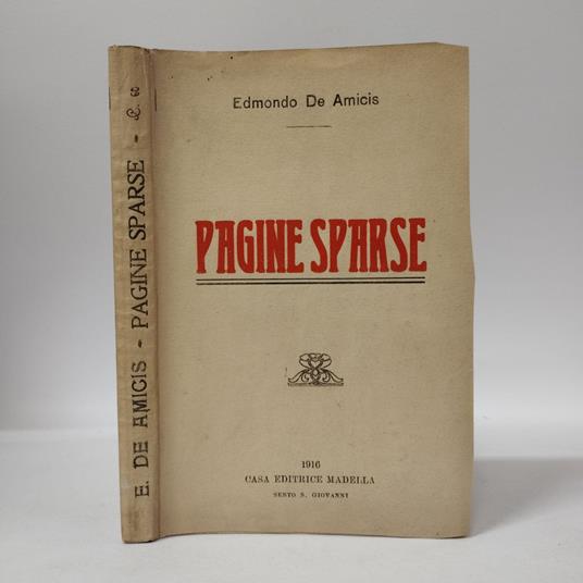 Pagine sparse - Edmondo De Amicis - copertina
