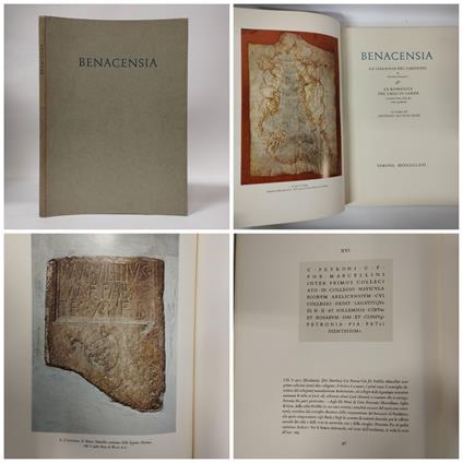 Benacensia. La leggenda del Carpione di Girolamo Fracastoro. La romanità del lago di garda, iscrizioni latine delle due rive gardesane - Giovanni Battista Pighi - copertina