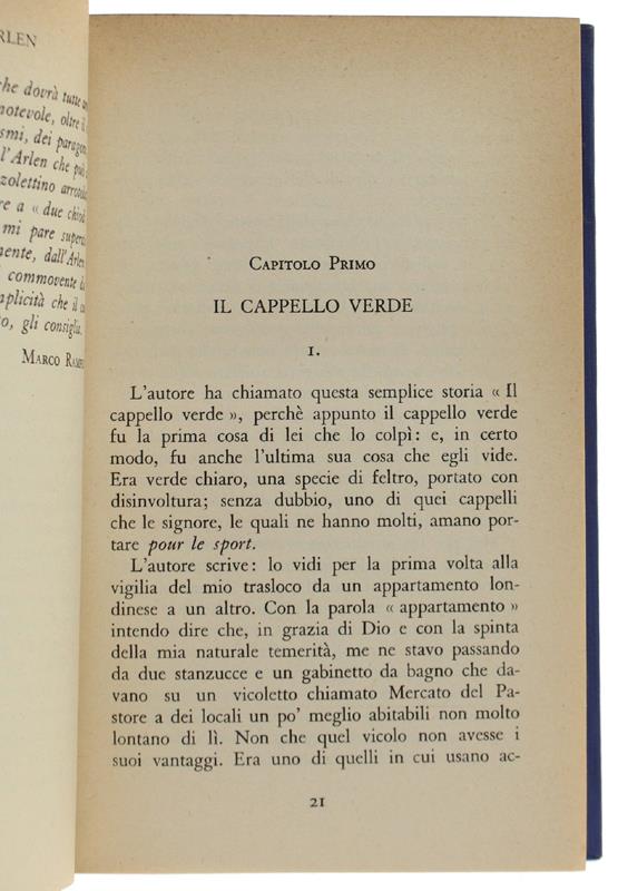 IL CAPPELLO VERDE (Romanzo per pochi)