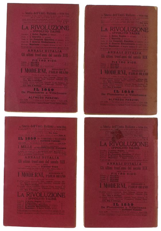STORIA DELL'UNITA' ITALIANA ossia Storia Politica dell'Italia dal 1814 al 1871 [1a edizione: ottimo stato]
