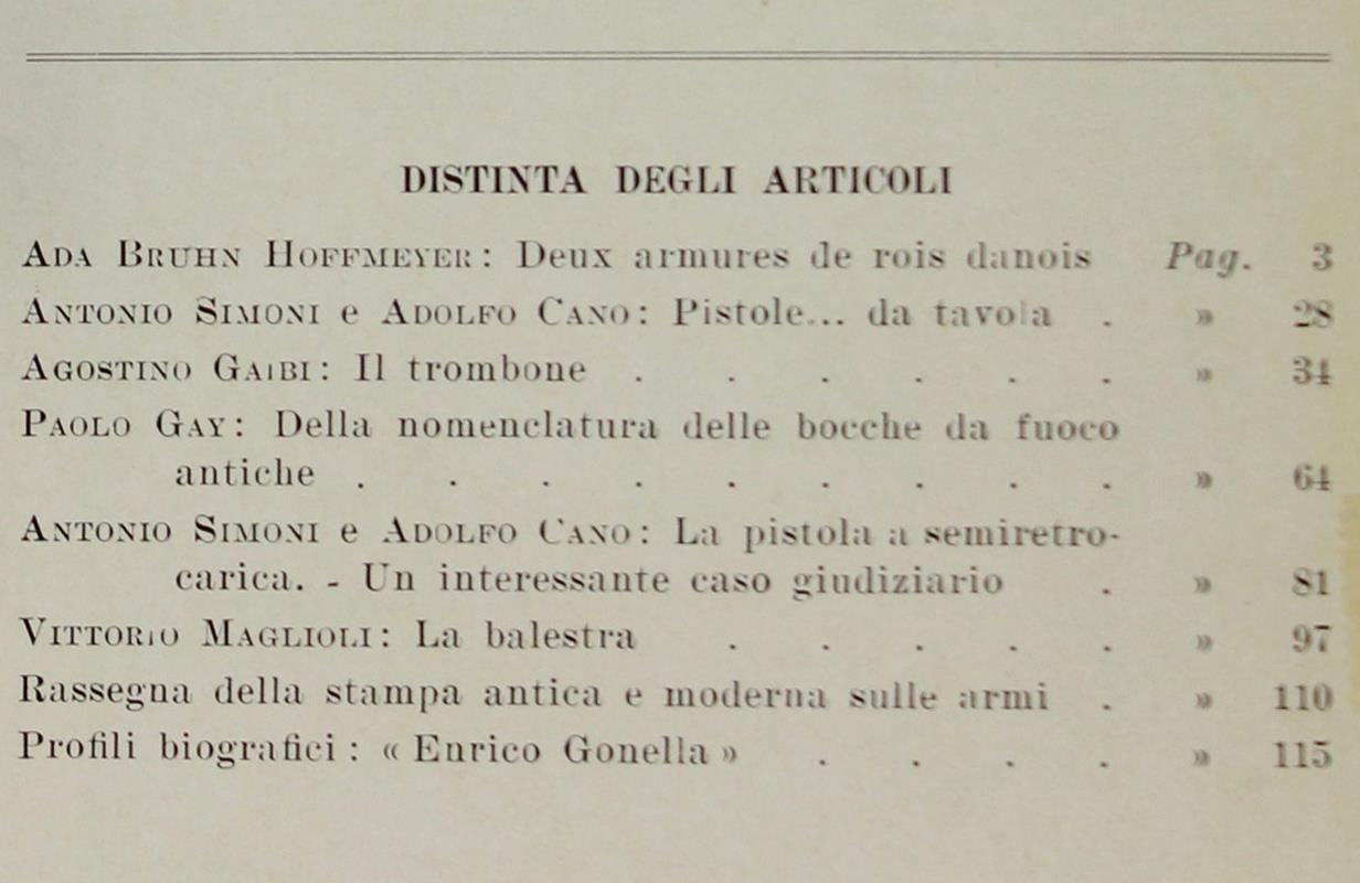 ARMI ANTICHE 1955 Anno II - n. 1-2. Bollettino dell'Accademia di S. Marciano