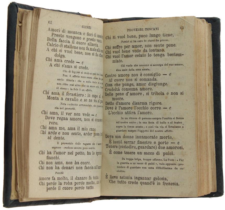 PROVERBI TOSCANI raccolti ed illustrati da Giuseppe Giusti - ampliati e pubblicati da Gino Capponi
