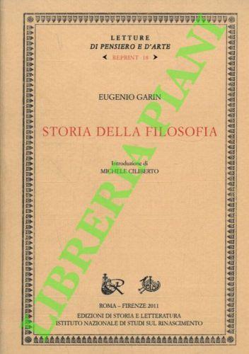 Storia della filosofia - Eugenio Garin - copertina