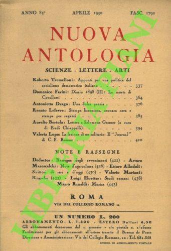 Appunti per una politica del socialismo democratico italiano - Roberto Tremelloni - copertina