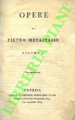 Opere. Volume I - Pietro Metastasio - copertina