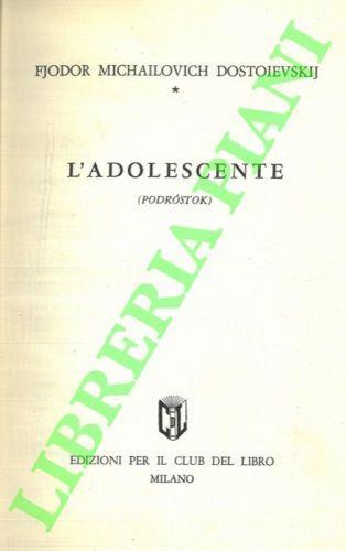L' adolescente (Podrostok). - copertina