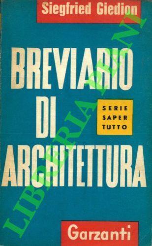 Breviario di architettura - Siegfried Giedion - copertina