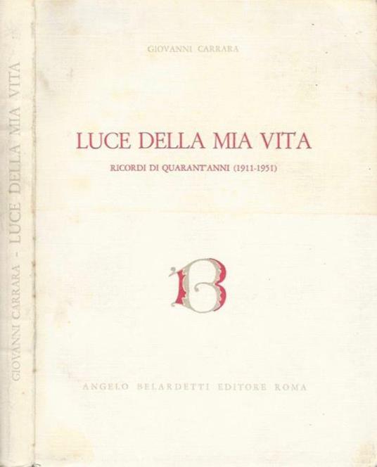 Luce della mia vita - copertina