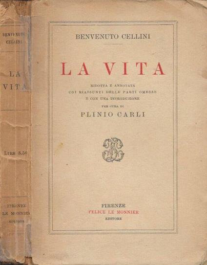 La vita - Benvenuto Cellini - copertina