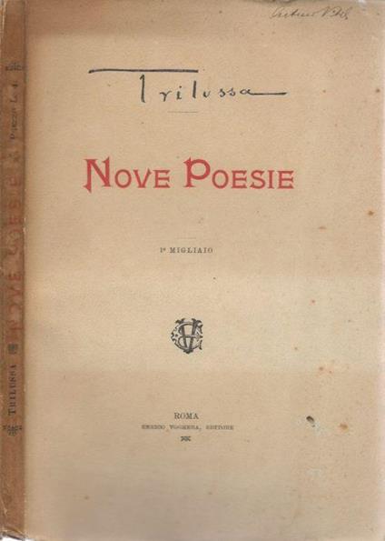 Nove Poesie - Trilussa - copertina
