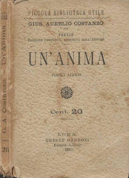 Un'Anima - Giuseppe Aurelio Costanzo - copertina