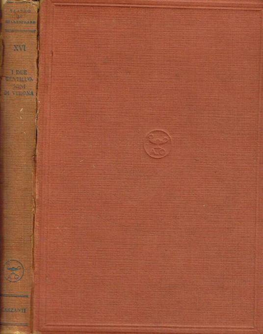 I due gentiluomini di Verona - William Shakespeare - copertina