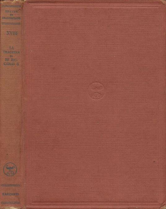 La tragedia di Re Riccardo II - William Shakespeare - copertina